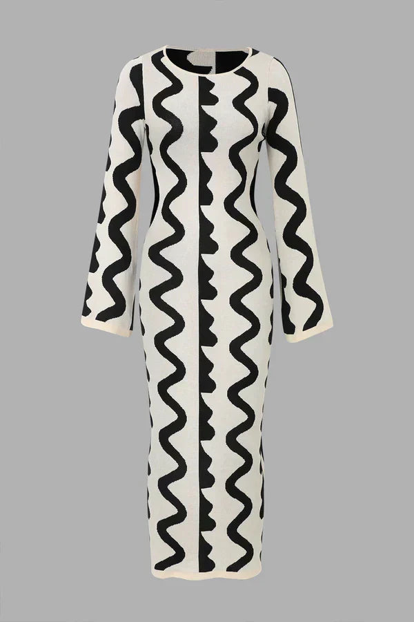 Vivian | Women's Crewneck Dress | Wave Knit · PNY