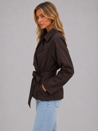 Vivian | Women's Cropped Trench Coat | Belted Waist · PNY