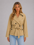 Vivian | Women's Cropped Trench Coat | Belted Waist · PNY
