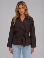 Vivian | Women's Cropped Trench Coat | Belted Waist · PNY