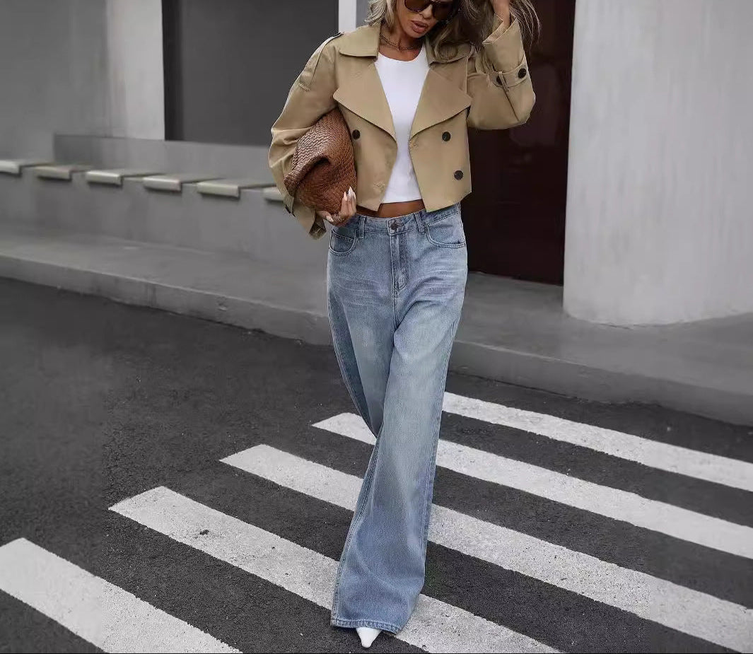Vivian | Women's Cropped Trench Jacket | Double-Breasted · PNY
