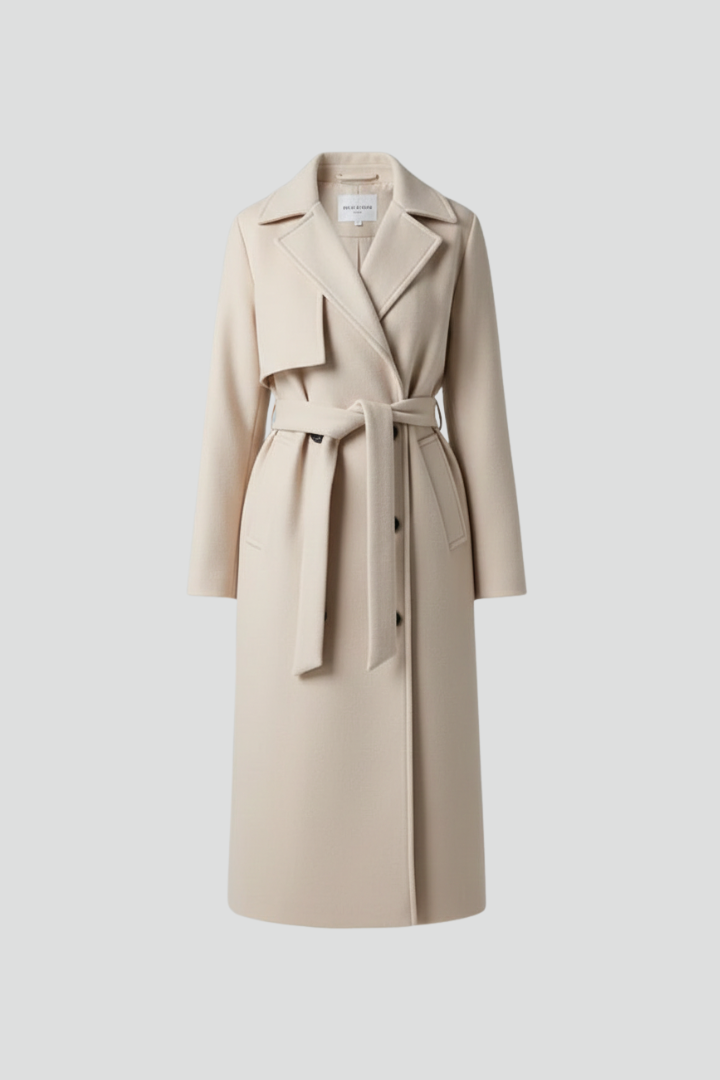 Vivian | Women's Double-Breasted Coat | Belted Waist · PNY