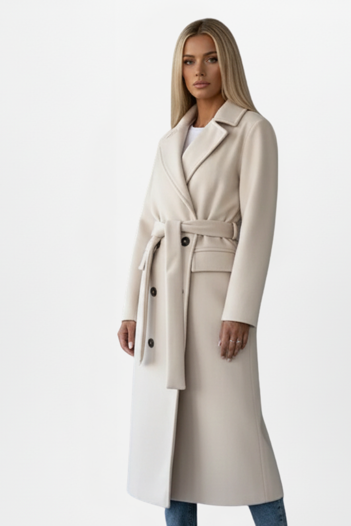 Vivian | Women's Double-Breasted Coat | Belted Waist · PNY