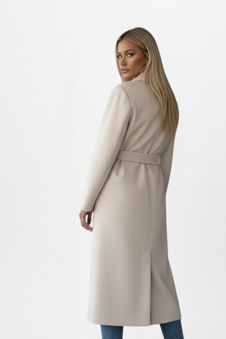 Vivian | Women's Double-Breasted Coat | Belted Waist · PNY