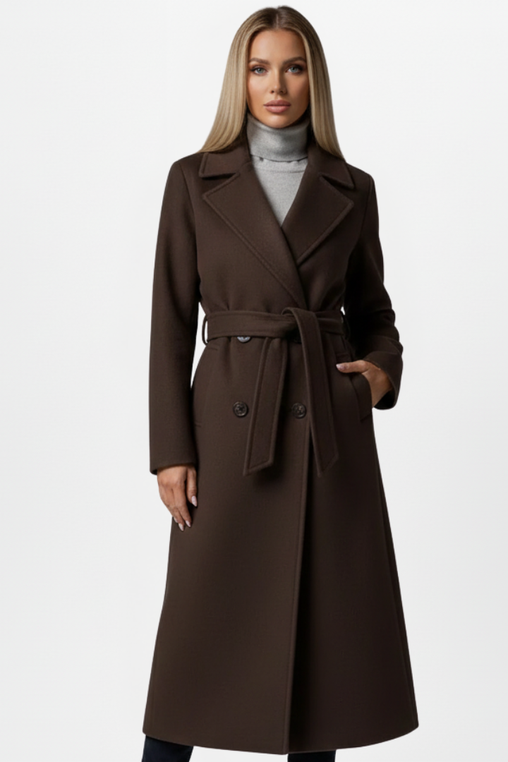 Vivian | Women's Double-Breasted Coat | Belted Waist · PNY