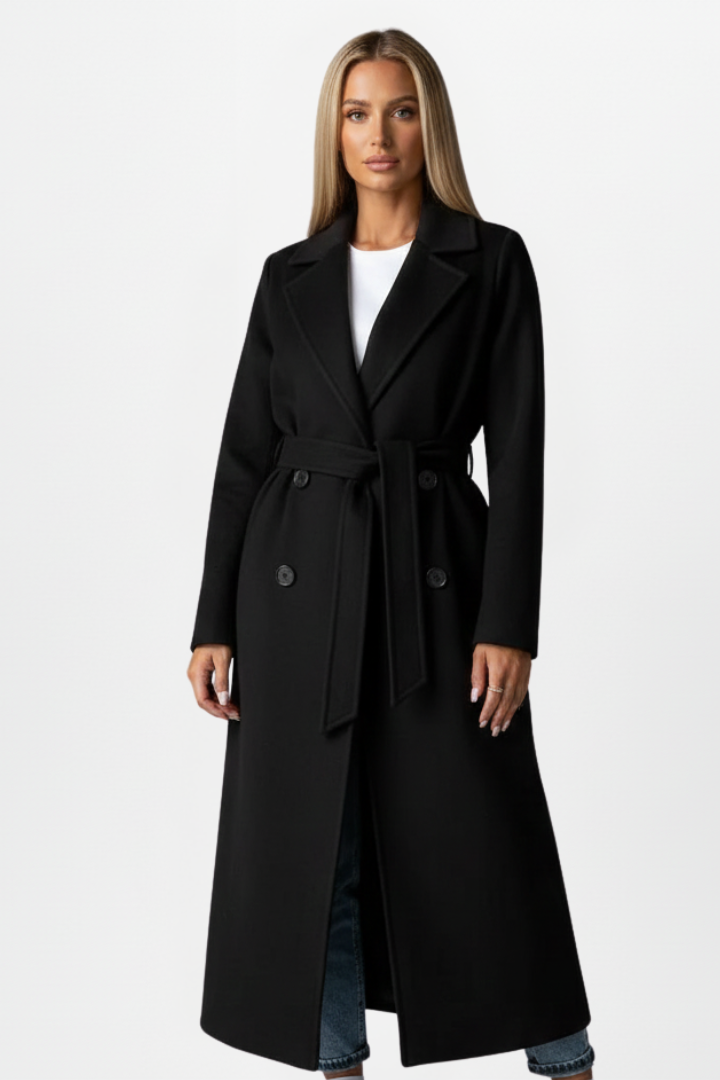 Vivian | Women's Double-Breasted Coat | Belted Waist · PNY