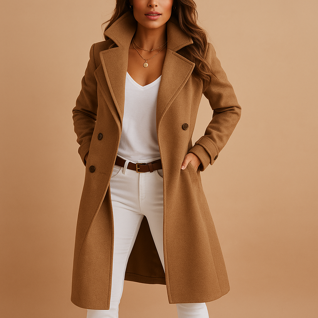 Vivian | Women's Double-Breasted Coat | Notch Lapel · PNY