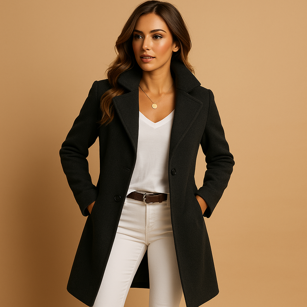 Vivian | Women's Double-Breasted Coat | Notch Lapel · PNY