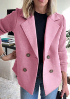 Vivian | Women's Double-Breasted Coat | Ribbed Sleeves · PNY