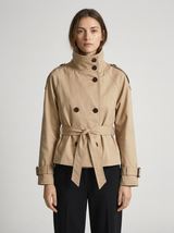 Charlotte | Women's Cropped Trench Jacket | Tie Belt