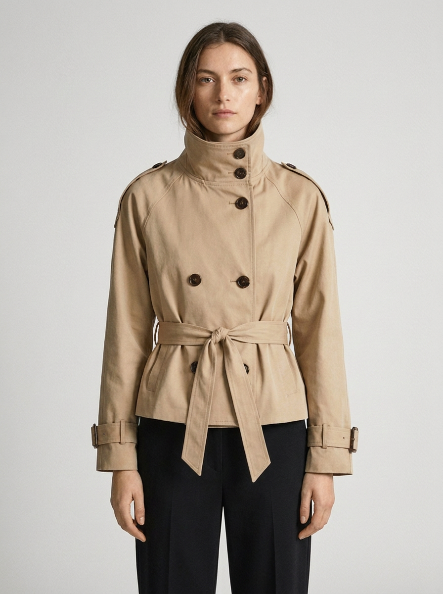 Vivian | Women's Double-Breasted Trench Coat | Belted Waist · PNY