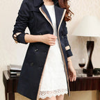Vivian | Women's Double-Breasted Trench Coat | Contrast Trim · PNY