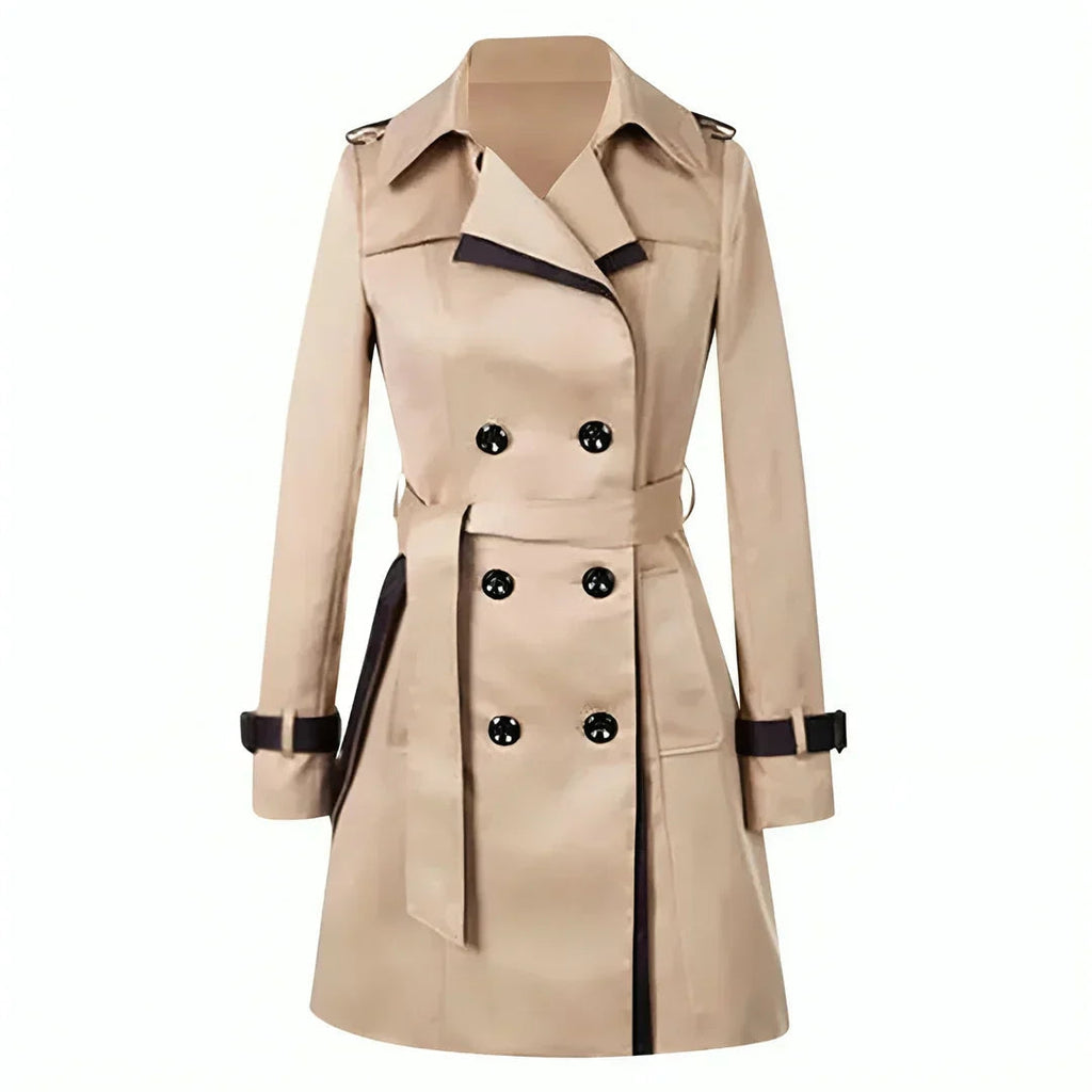 Vivian | Women's Double-Breasted Trench Coat | Contrast Trim · PNY