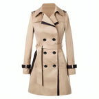 Vivian | Women's Double-Breasted Trench Coat | Contrast Trim · PNY