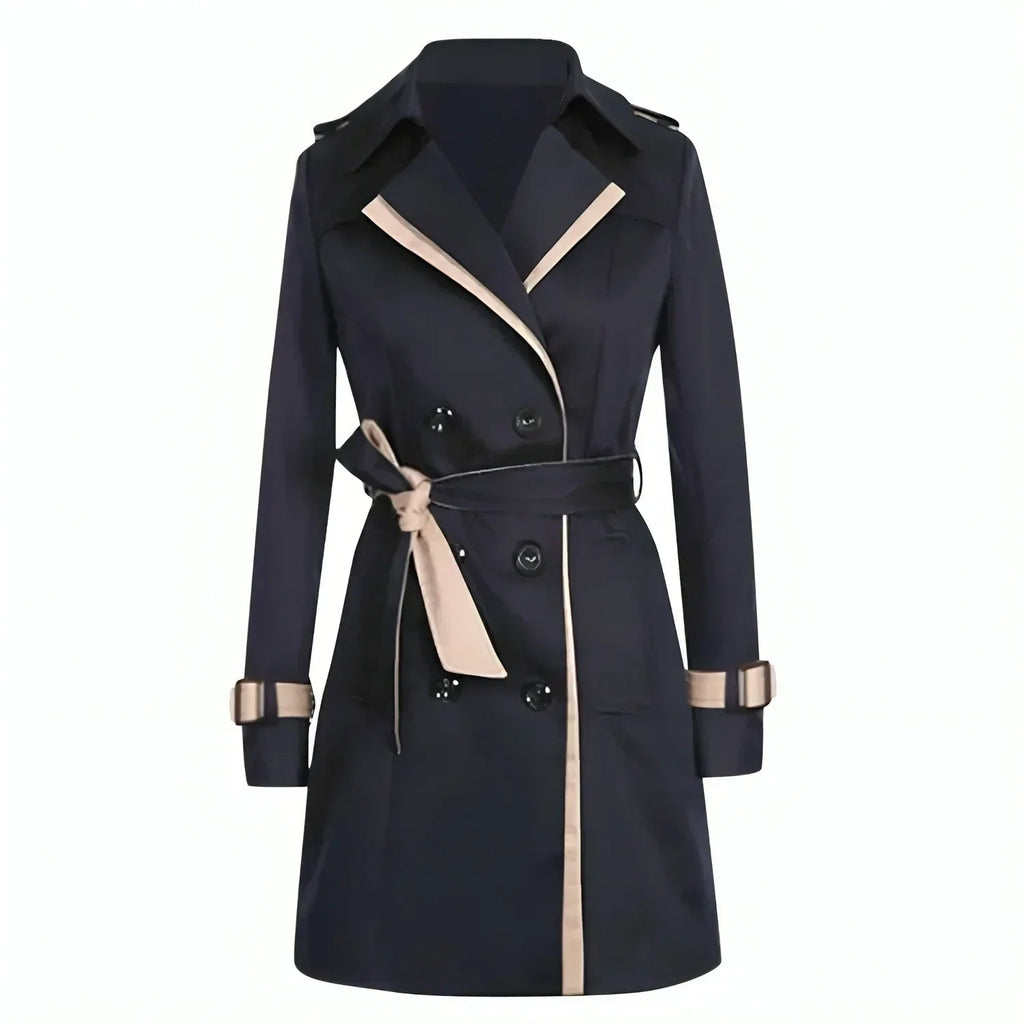 Vivian | Women's Double-Breasted Trench Coat | Contrast Trim · PNY