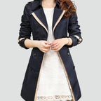 Vivian | Women's Double-Breasted Trench Coat | Contrast Trim · PNY