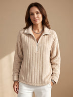 Vivian | Women's Half-Zip Pullover | Ribbed Fleece · PNY