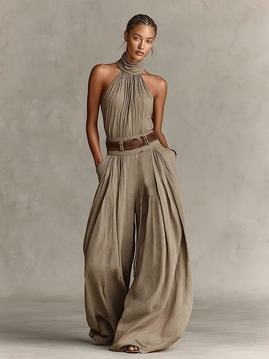 Vivian | Women's Halter Jumpsuit | Wide-Leg · PNY