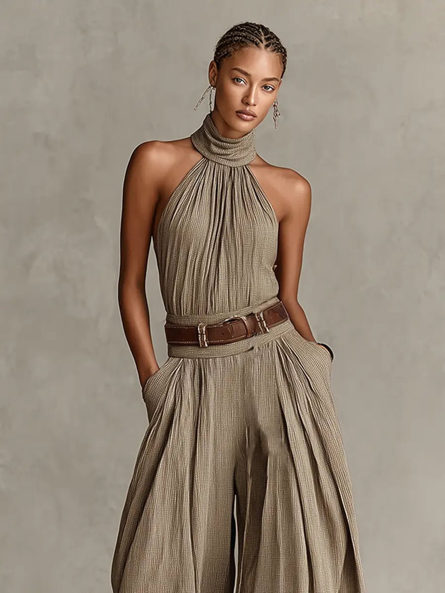 Vivian | Women's Halter Jumpsuit | Wide-Leg · PNY