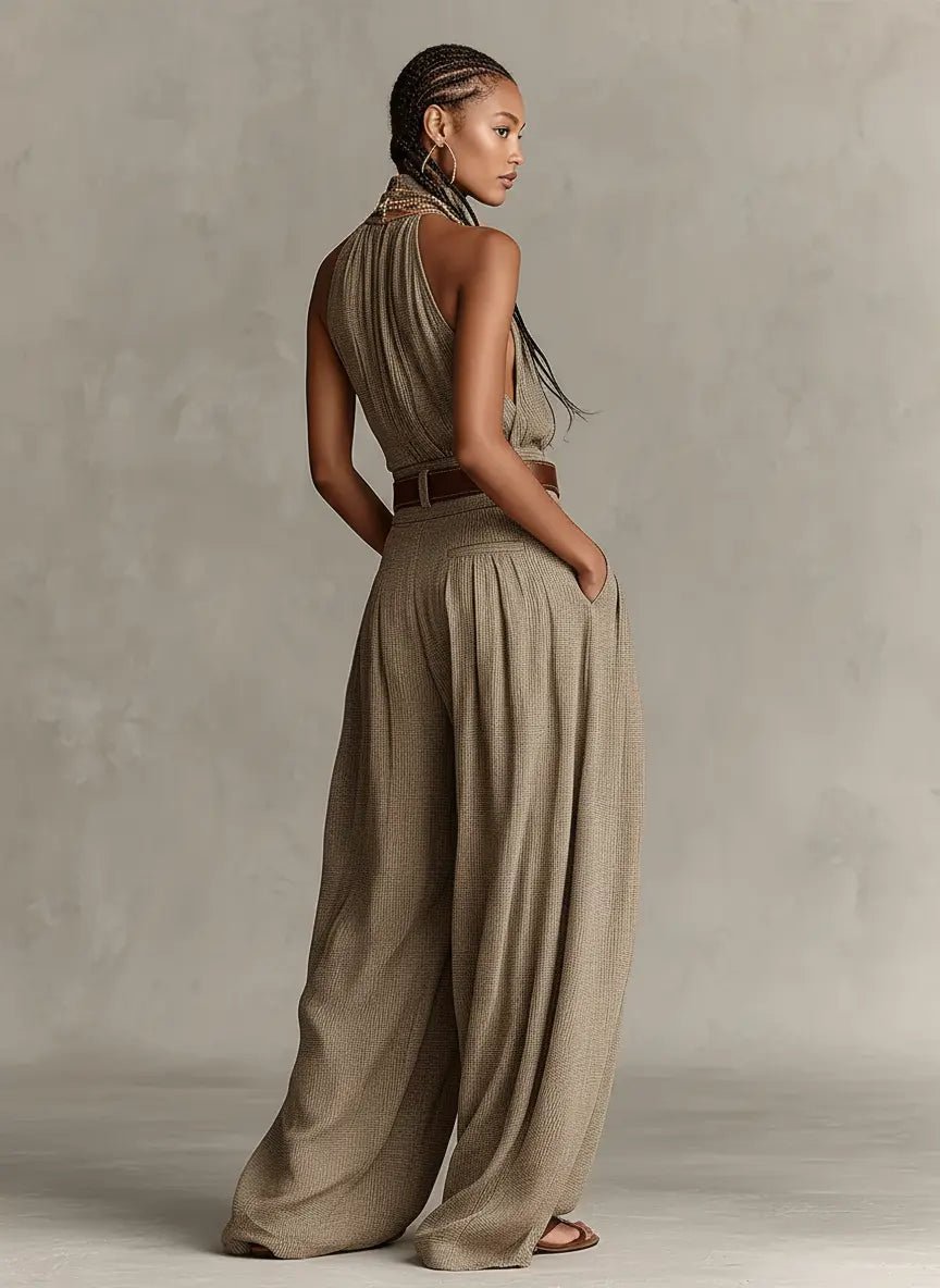 Vivian | Women's Halter Jumpsuit | Wide-Leg · PNY