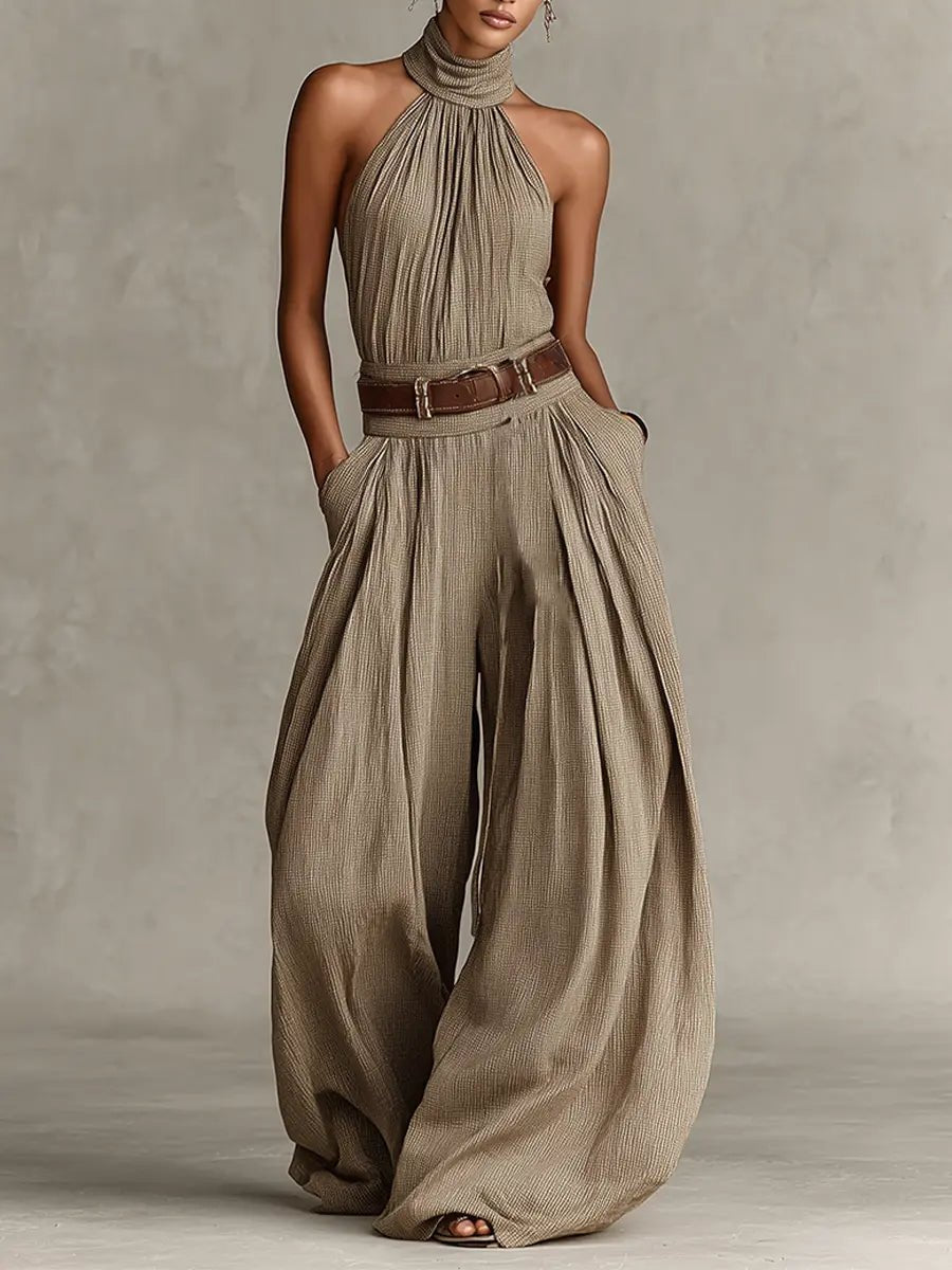 Vivian | Women's Halter Jumpsuit | Wide-Leg · PNY