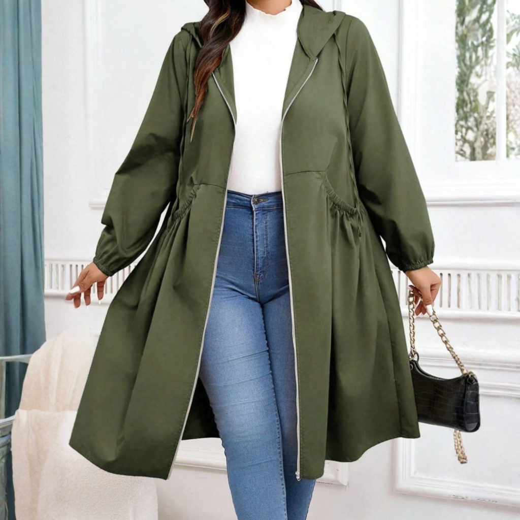 Vivian | Women's Hooded Trench Coat | Drawstring Waist · PNY