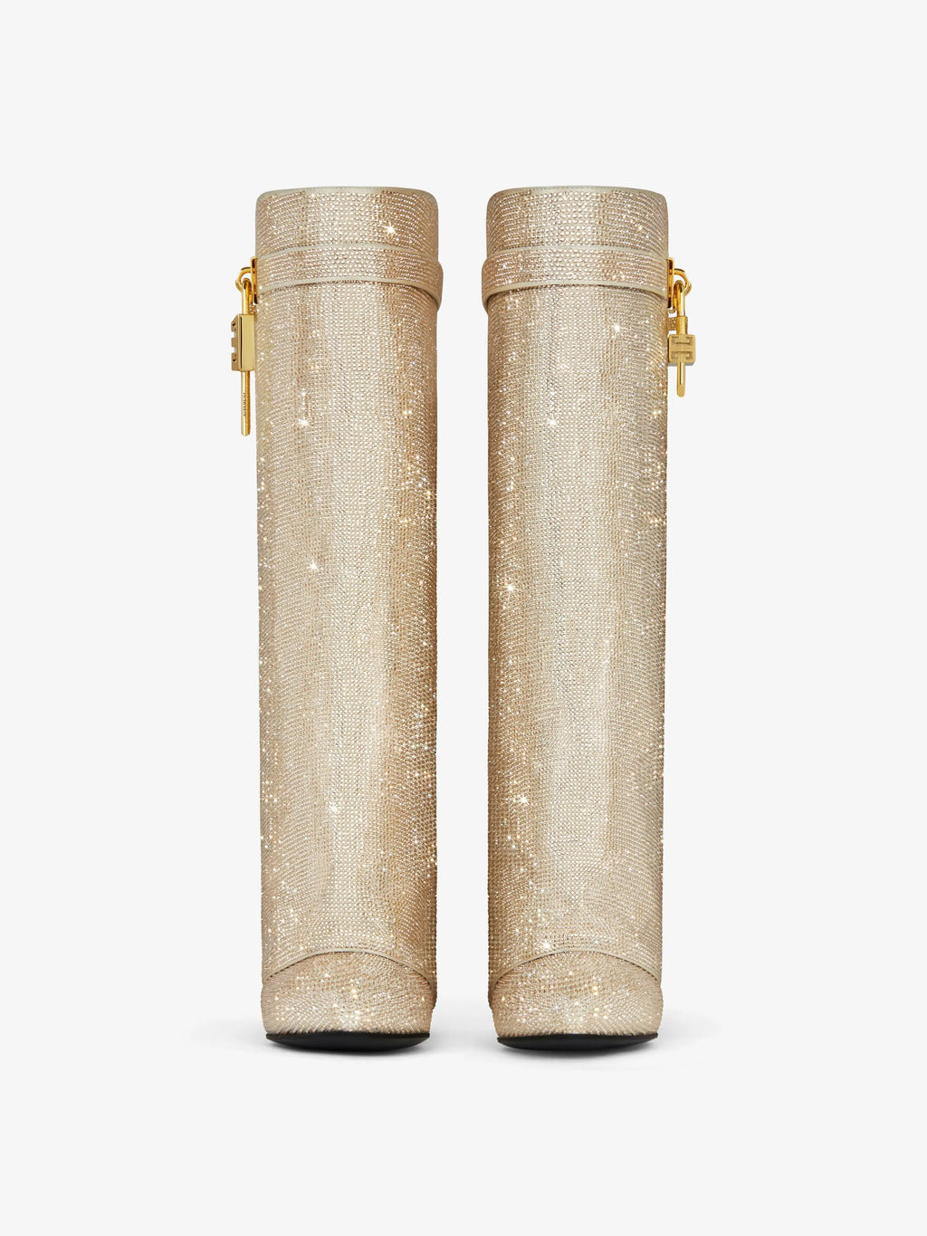 Vivian | Women's Knee-High Boots | Rhinestone Padlock · PNY