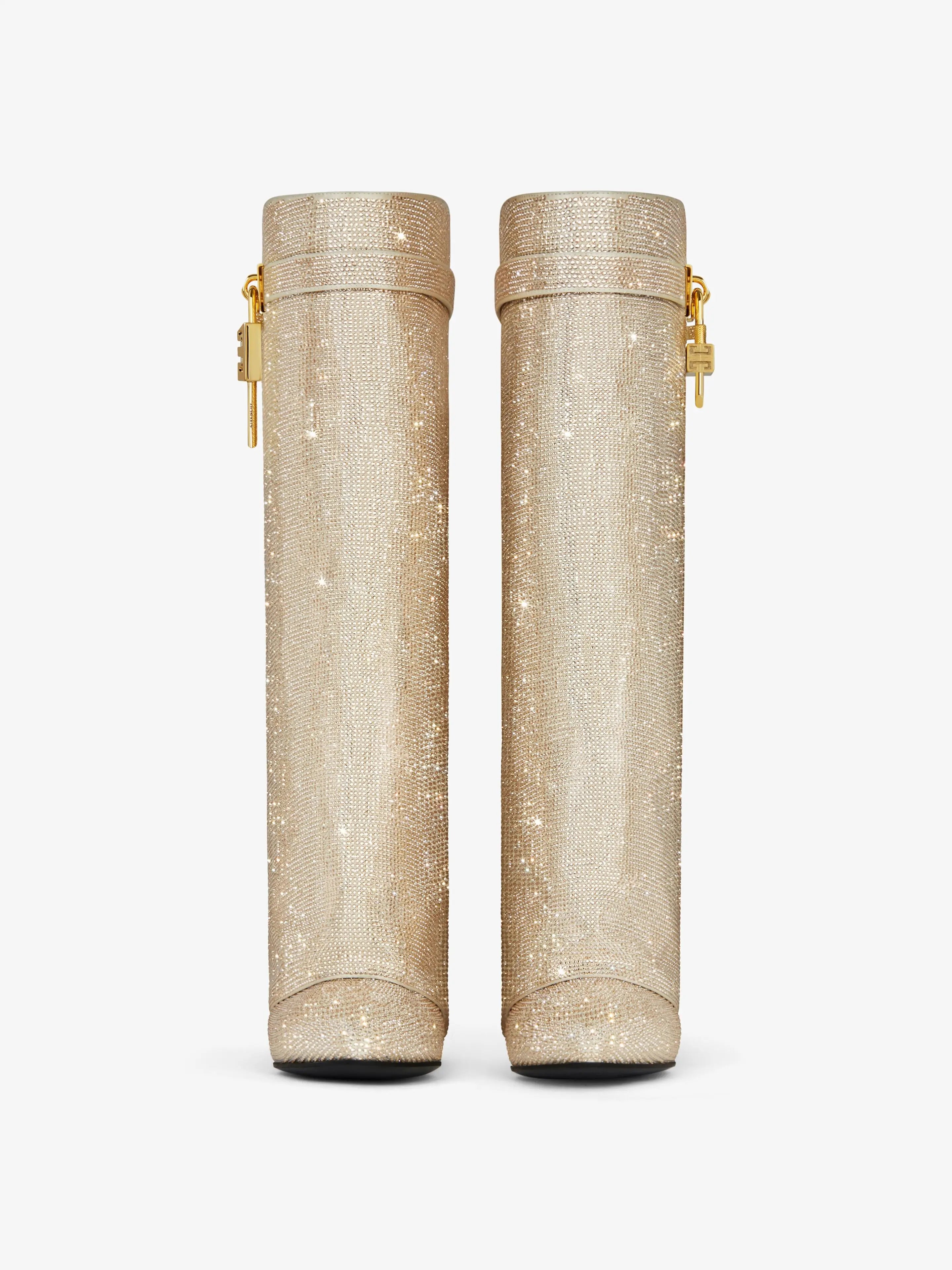 Vivian | Women's Knee-High Boots | Rhinestone Padlock · PNY