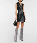 Vivian | Women's Knee-High Boots | Rhinestone Padlock · PNY