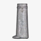 Vivian | Women's Knee-High Boots | Rhinestone Padlock · PNY
