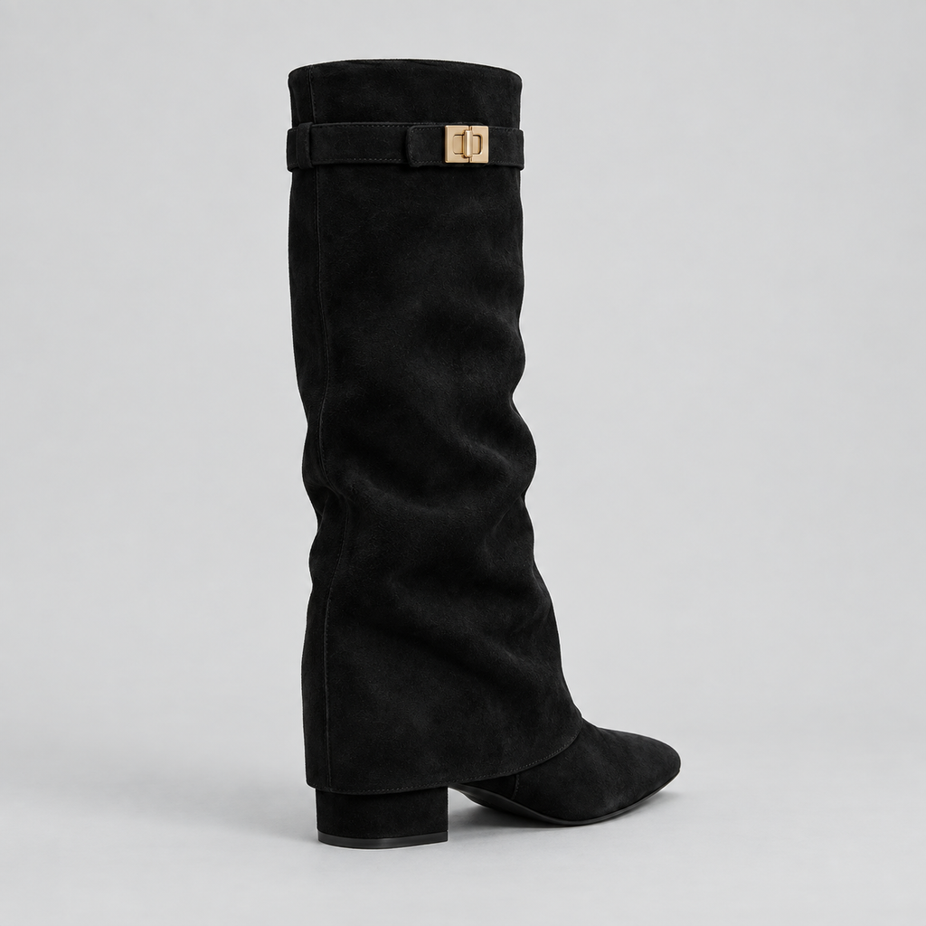 Vivian | Women's Knee-High Boots | Suede Fold-Over · PNY