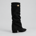 Vivian | Women's Knee-High Boots | Suede Fold-Over · PNY
