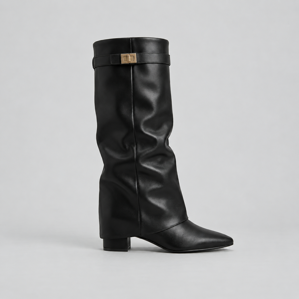Vivian | Women's Knee-High Boots | Suede Fold-Over · PNY
