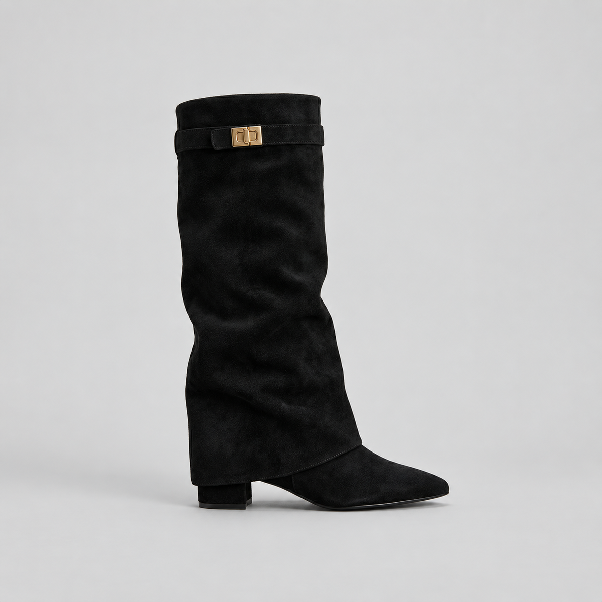 Vivian | Women's Knee-High Boots | Suede Fold-Over · PNY