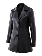 Vivian | Women's Lapel Coat | Faux Leather · PNY