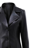 Vivian | Women's Lapel Coat | Faux Leather · PNY