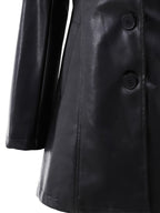 Vivian | Women's Lapel Coat | Faux Leather · PNY