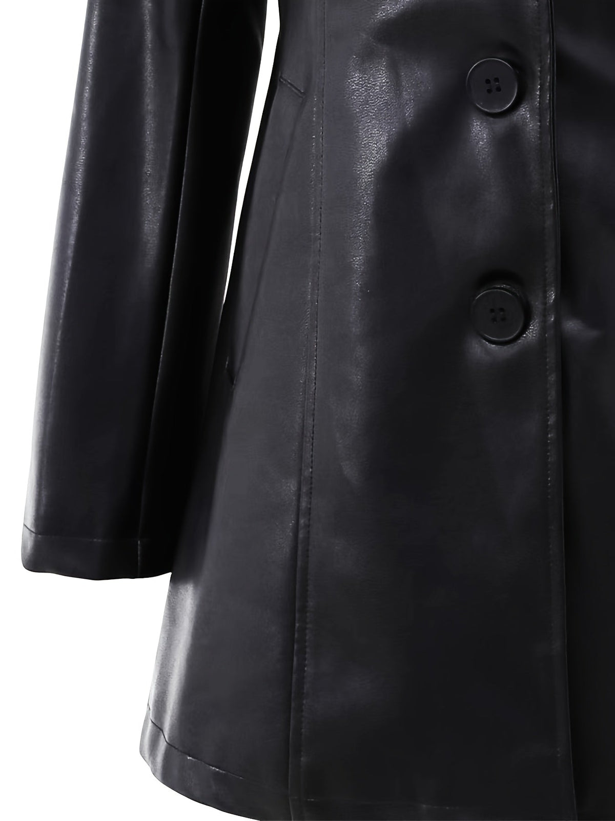 Vivian | Women's Lapel Coat | Faux Leather · PNY