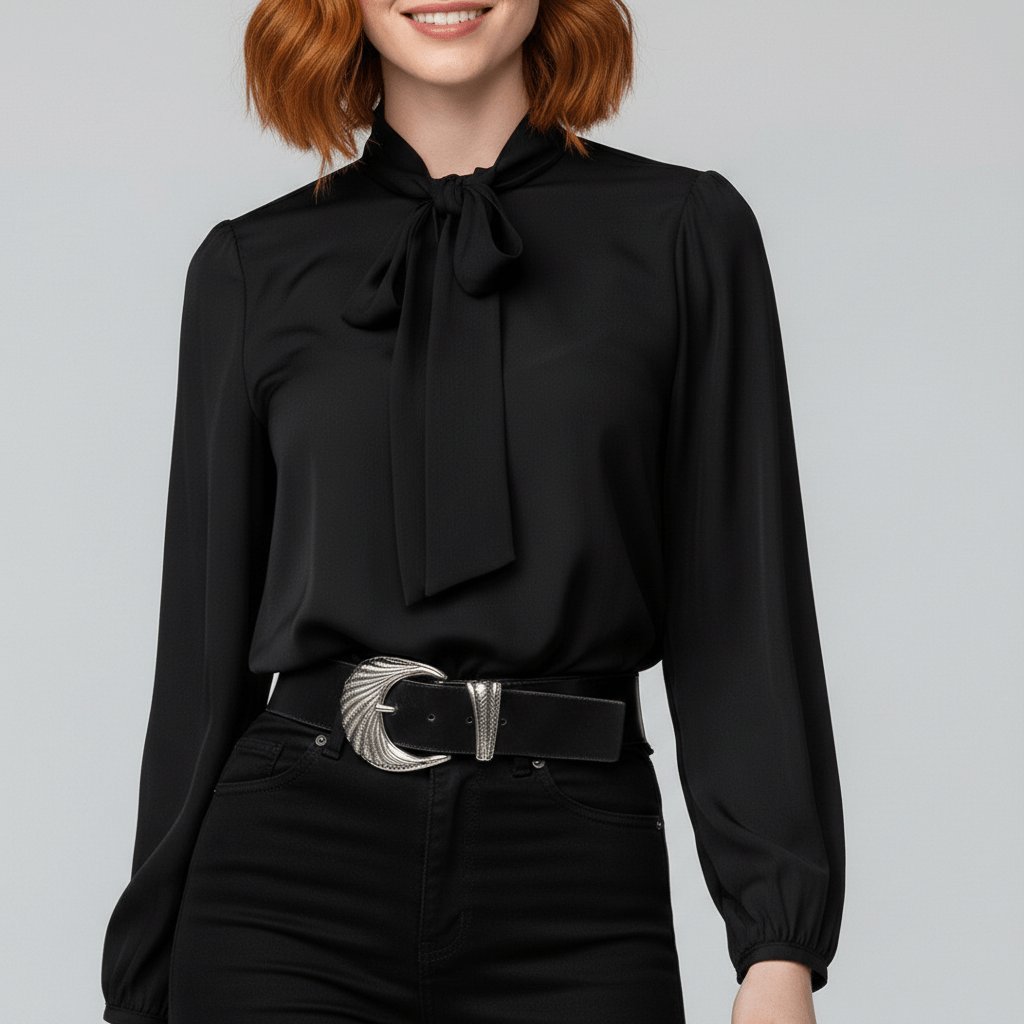 Vivian | Women's Long-Sleeve Blouse | Bow-Tie Neck · PNY