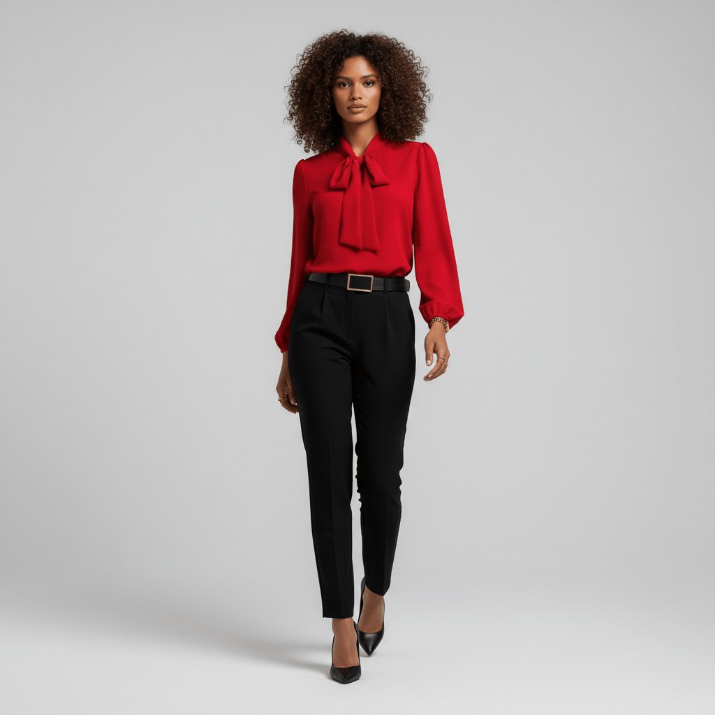 Vivian | Women's Long-Sleeve Blouse | Bow-Tie Neck · PNY