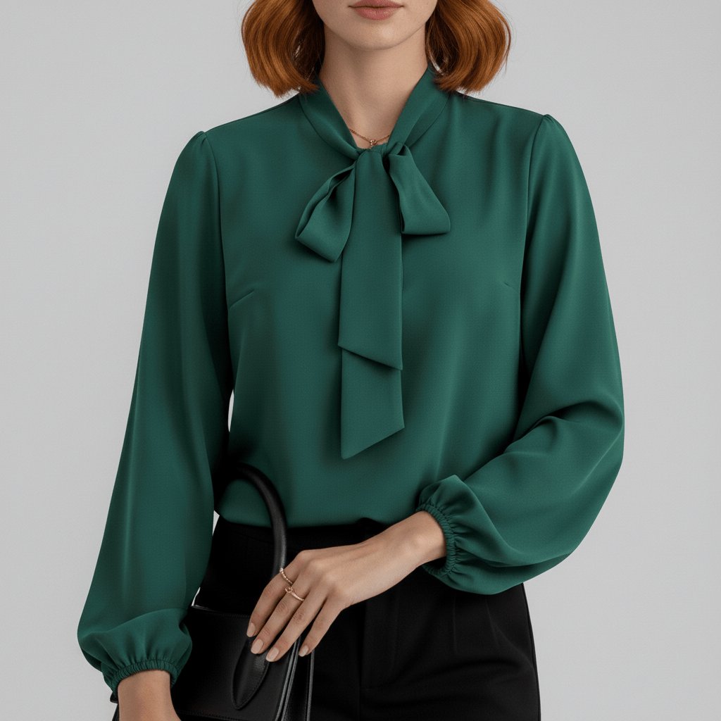 Vivian | Women's Long-Sleeve Blouse | Bow-Tie Neck · PNY