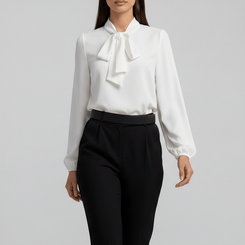 Vivian | Women's Long-Sleeve Blouse | Bow-Tie Neck · PNY