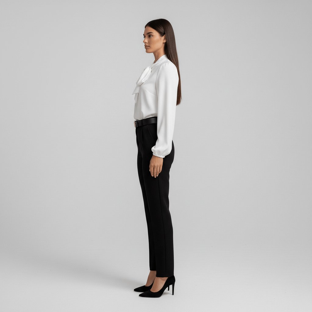Vivian | Women's Long-Sleeve Blouse | Bow-Tie Neck · PNY