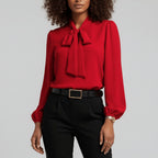 Vivian | Women's Long-Sleeve Blouse | Bow-Tie Neck · PNY