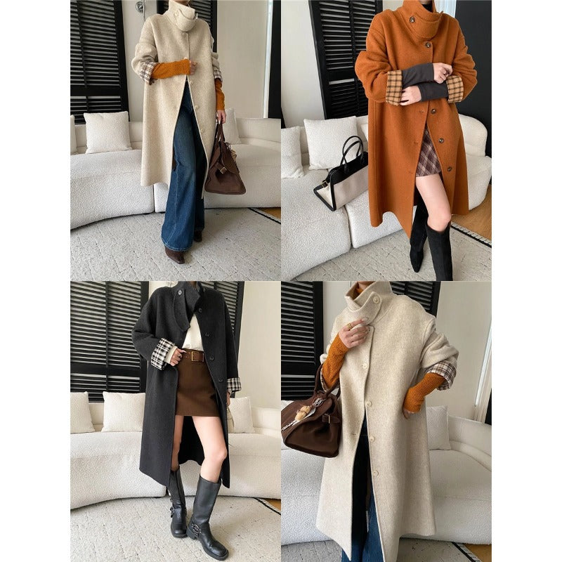 Vivian | Women's Longline Coat | Stand Collar · PNY