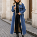 Vivian | Women's Longline Denim Coat | Sherpa-Lined