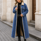 Vivian | Women's Longline Denim Coat | Sherpa-Lined · PNY