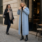 Vivian | Women's Longline Denim Coat | Sherpa-Lined · PNY
