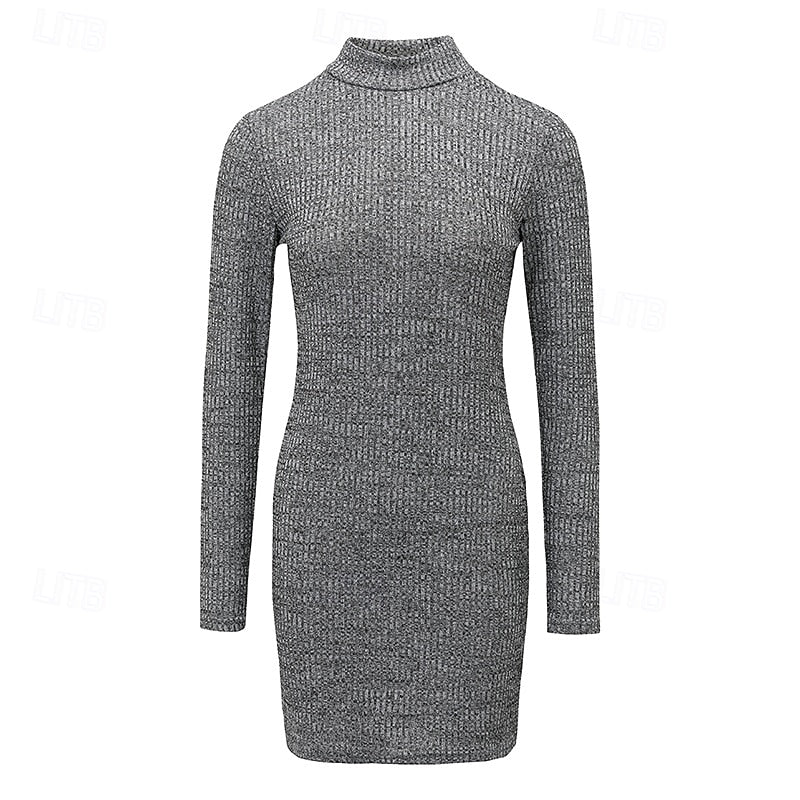 Vivian | Women's Mock-Neck Sweater Dress | Ribbed Knit · PNY