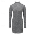 Vivian | Women's Mock-Neck Sweater Dress | Ribbed Knit · PNY
